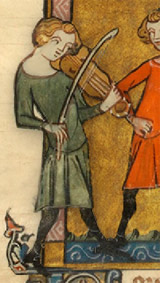 détail enluminure ms 5226, joueur de viele.