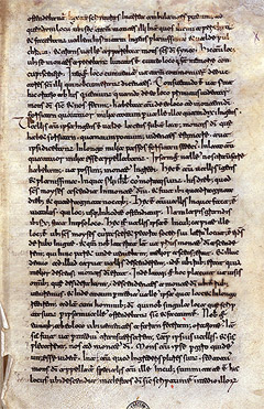 Le journal d'Egeria, page du Codex Aretinus 405, Bibliothèque d'Arezzo (Biblioteca Città Arezzo).