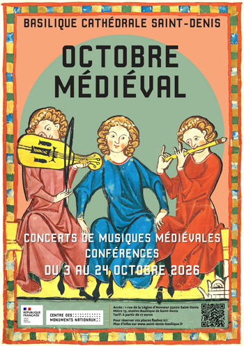 Octobre médiéval 2026, affiche de l'événement de la basilique cathédrale Saint-Denis